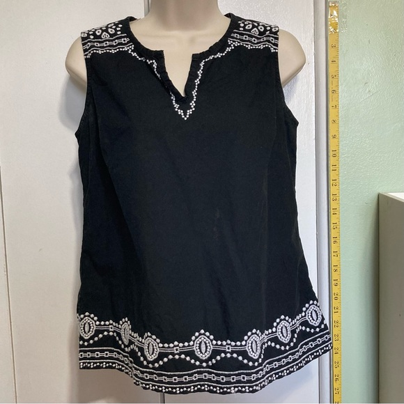 TALBOTS Sleeveless Mediterranean Bohemian Inspired Tank Layering Top Small - Picture 4 of 13